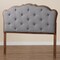 Baxton Studio Leandra Classic and Traditional Grey Fabric and Walnut Brown Finished Wood Queen Size Headboard 237-12646-ZORO - alternate 2